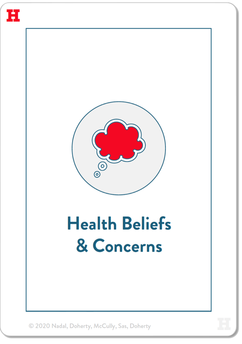 Health beliefs and concerns card front